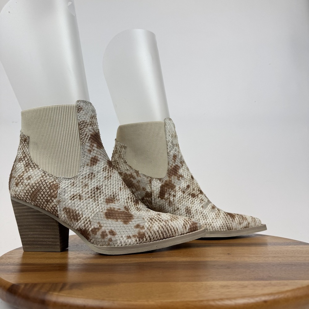 New Womens Vintage‎ Havana Patron Snake Multi Calf Hair Spot Chelsea Boots Sz 11